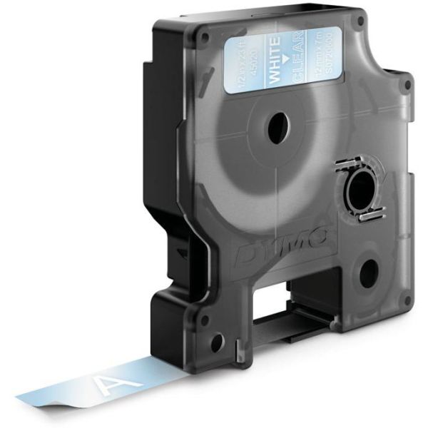 DYMO Standard D1 Teip 12mm Hvitt på transparent