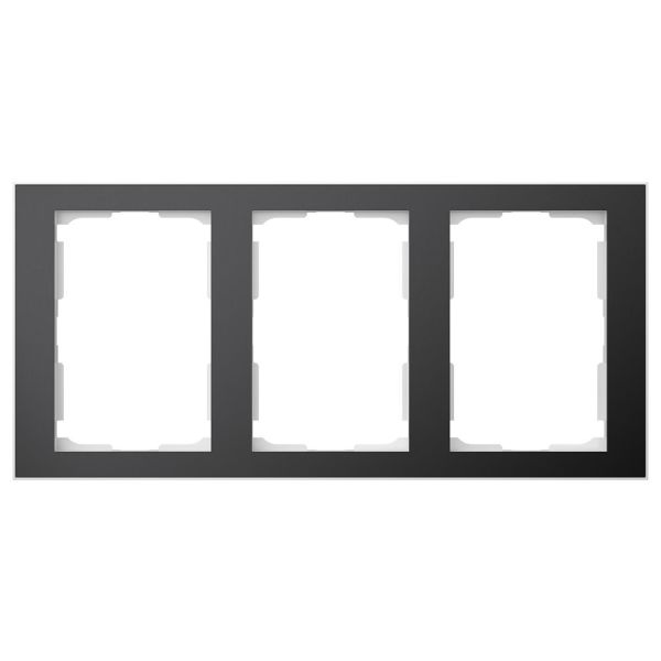 Elko EKO06340 Kombinasjonsramme svart/aluminium, 1½-roms 3 x 1½ rom