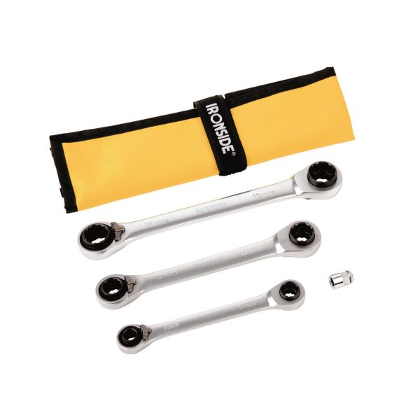 Ironside 117311 Skrallenøkkelsett 4 deler, 8-19 mm