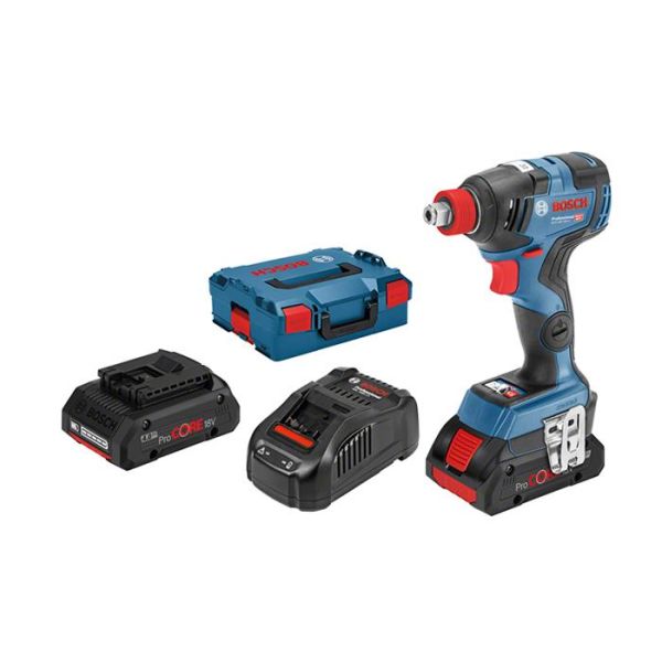 Bosch GDR 18V-200 C Muttertrekker med L-BOXX, batterier og lader