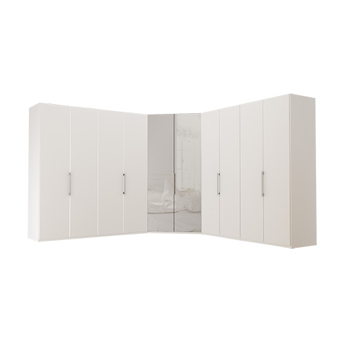 Garderobe Atlanta - Hvit 200 + walk-in + 200, 236 cm, Hvit