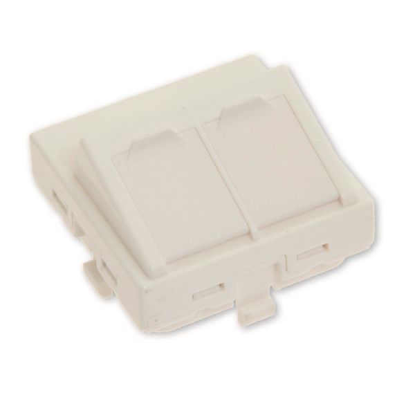 Eurolan 16A-00-08WT Midtplate 2 x RJ45, 45 x 45 mm