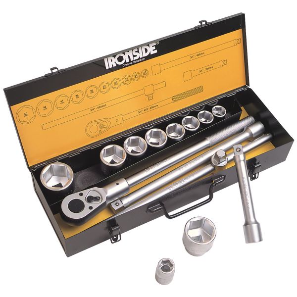 Ironside 102335 Pipenøkkelsett 3/4", 14 deler