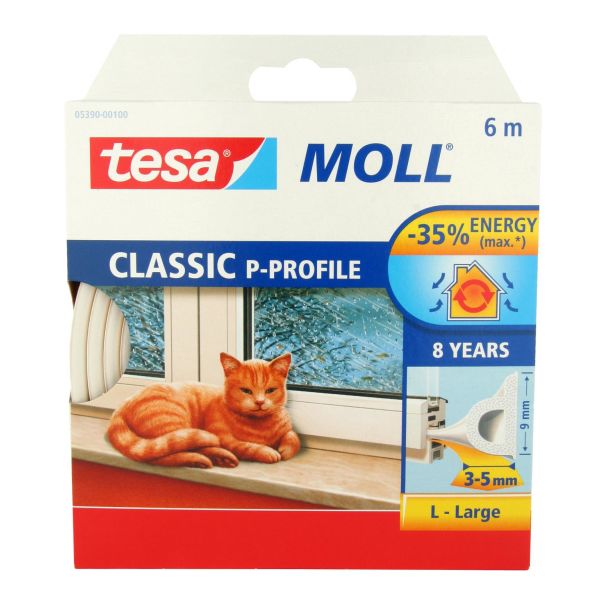 Tesa P-list 55703-00100-00 Tetningstape EPDM, 100 m, 9 mm x 5.5 mm Hvit