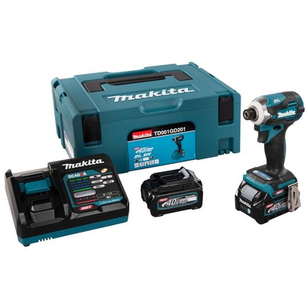 Makita TD001GD201 Slagskrutrekker med batterier og lader