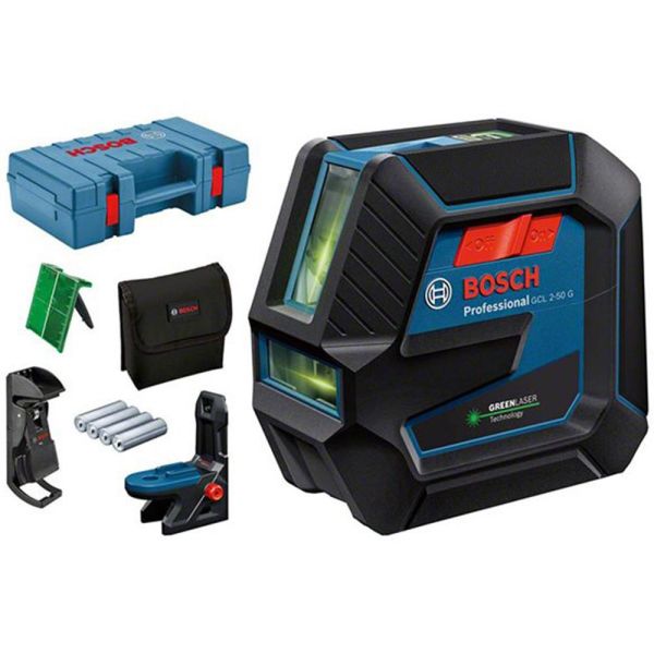 Bosch GCL 2-50/RM10 Kombilaser grønn, med veske og batterier