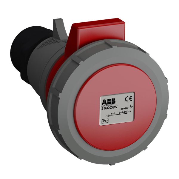ABB 2CMA102336R1000 Skjøteuttak hurtigtilkoblet, vibrasjonsbestandig Rød, 16 A, 5-polet, IP67