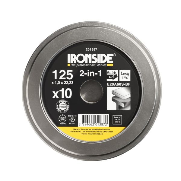 Ironside 201387 Kappskive 125 mm, 10-pakning 125 x 1,0 x 22 mm