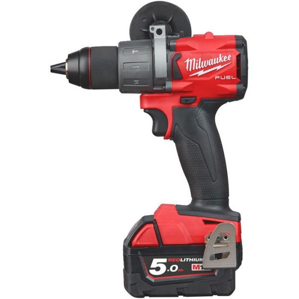 Milwaukee M18 FDD2-502X Borskrutrekker med 5,0 Ah-batterier og lader