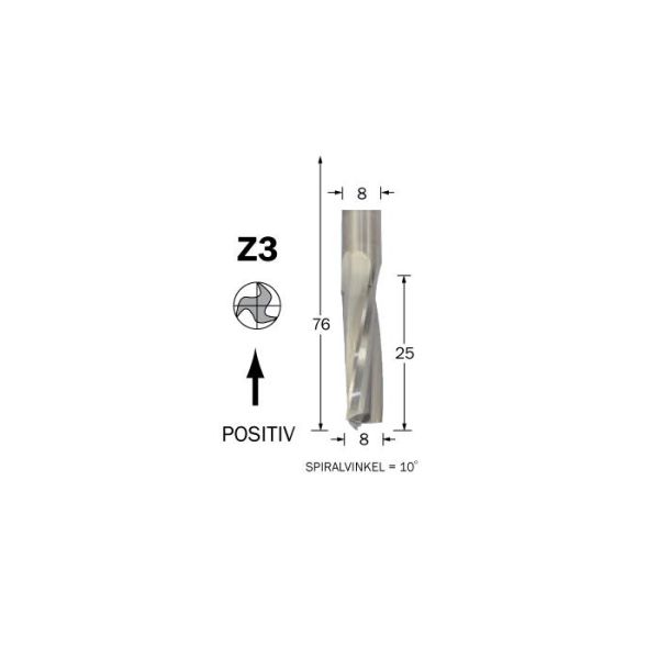 Cobolt 60-471 Spiralfres D=8, L=25, TL=76, S=8
