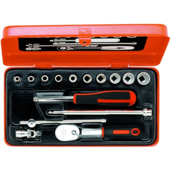 Bahco A6716DM Pipenøkkelsett 1/4", 15 deler