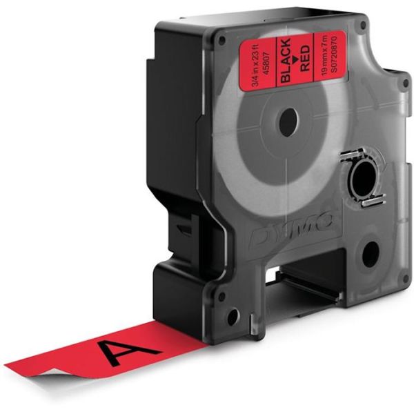 DYMO Standard D1 Teip 19mm Svart på rødt