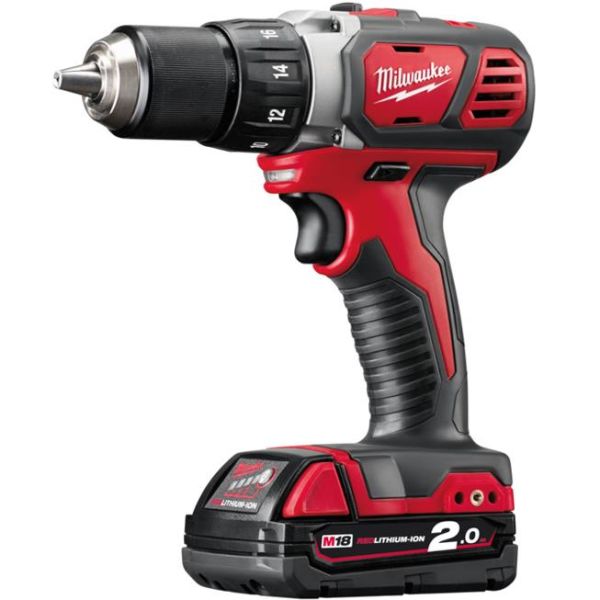 Milwaukee M18 BDD-202C Borskrutrekker med batterier og lader