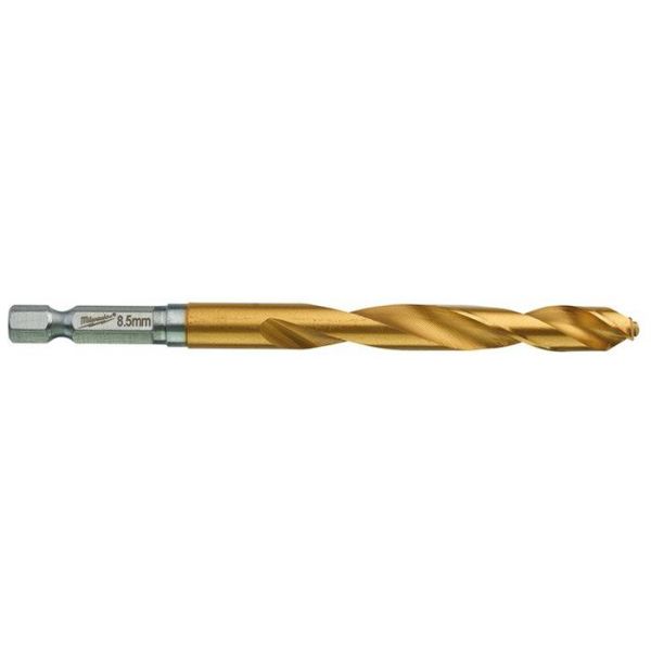 Milwaukee SHOCKWAVE Red Hex HSS-G TIN Metallbor 1-pakning 8,5 mm