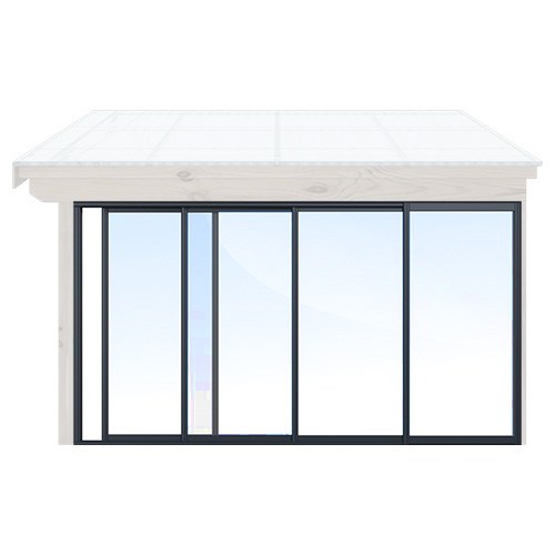 Skyvedør Vår/høst - Isolent Antrasittgrå, 410 cm - 4 felt, Original Design