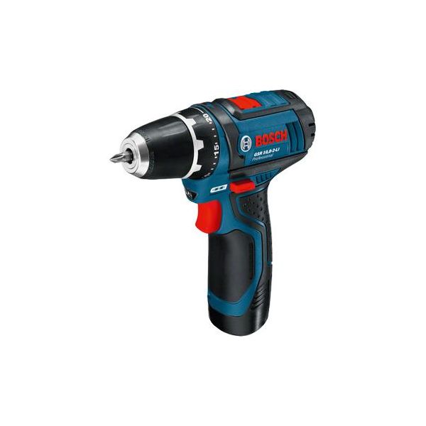 Bosch GSR 12V-15 Borskrutrekker med myk veske, batterier og lader