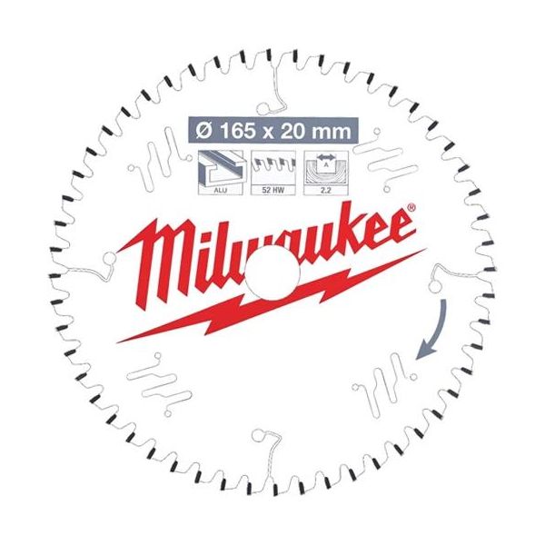 Milwaukee CSB P Alu Sagklinge 165x2,2x20 mm, 52T