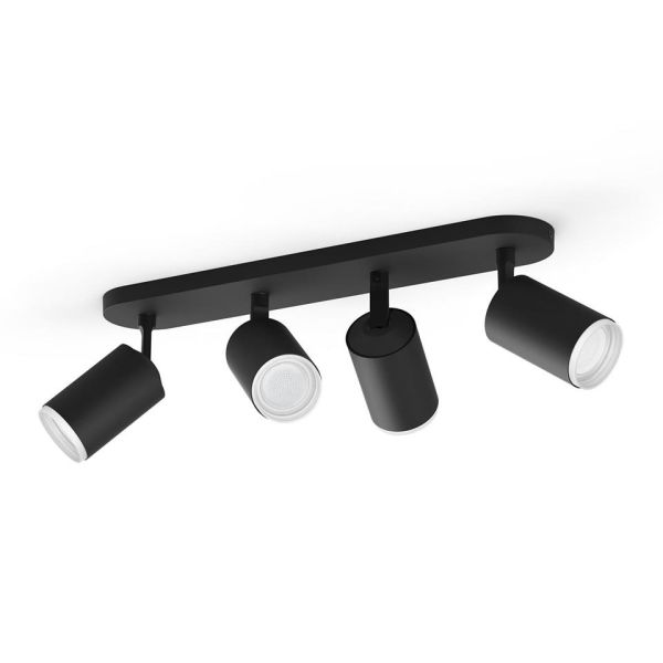 Philips Hue Fugato Spotlight svart, 4 x 5,7 W LED