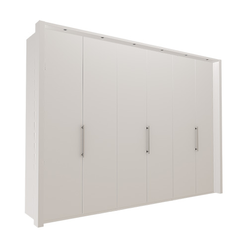 Garderobe Atlanta - Hvit 300 cm, 236 cm, Med ramme