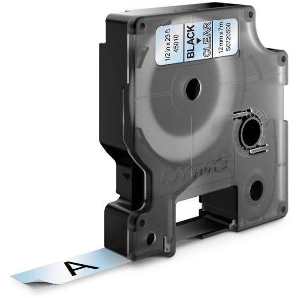DYMO Standard D1 Teip 12mm Svart på transparent