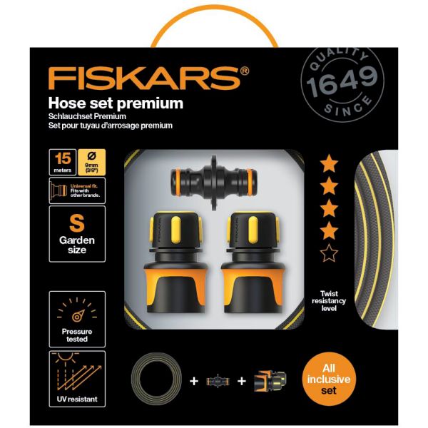 Fiskars Premium Hose Set Slangesett Ø 9 mm, 15 m