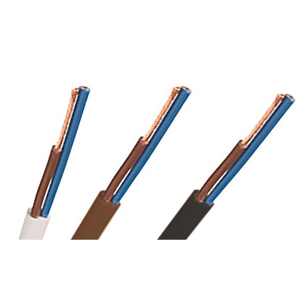 Nexans SKX-U Tilkoblingskabel H03VVH2-F, 300/300 V 2 x 0,75 mm², hvit