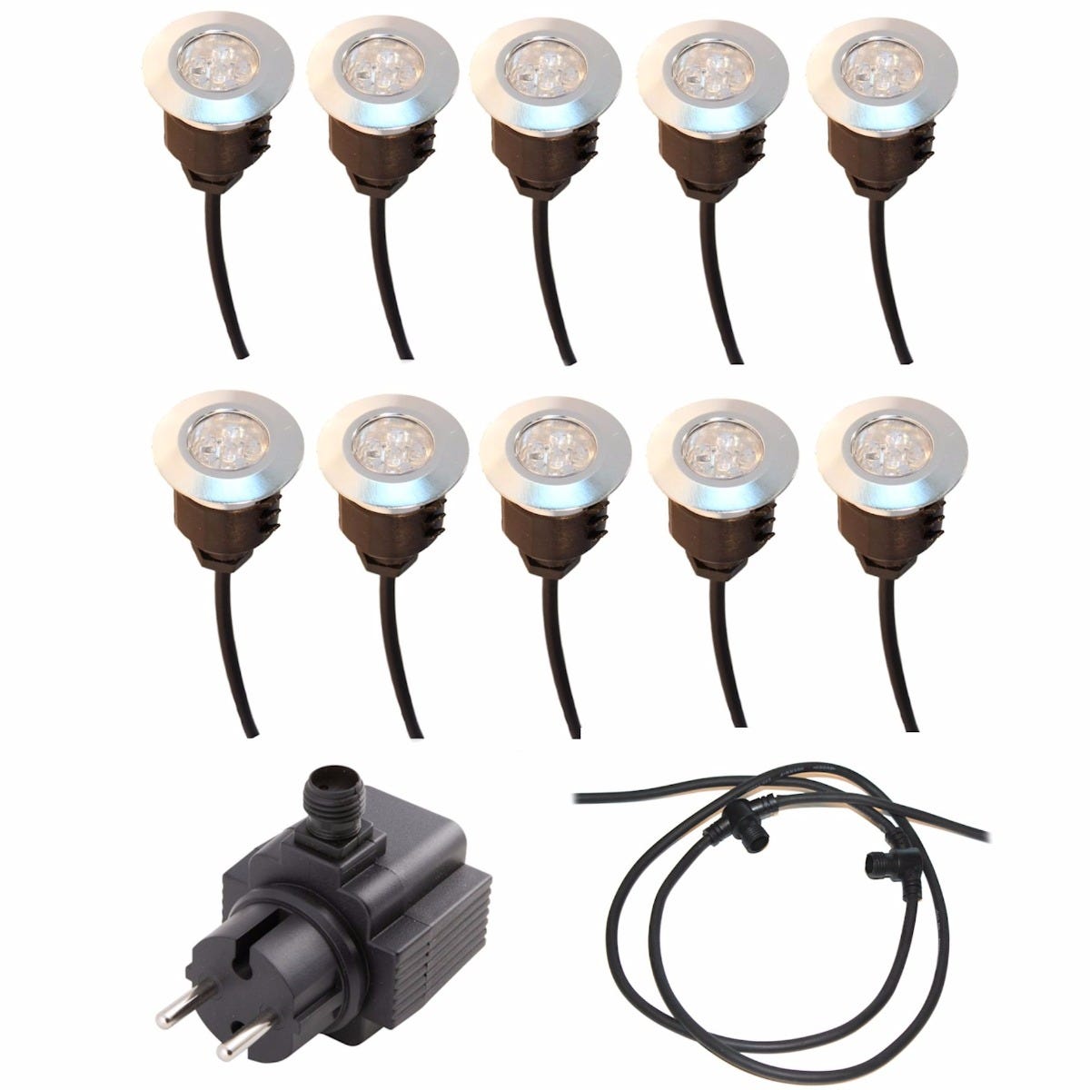 LightsOn Innfelt Spot Startkit 10stk Spectrum