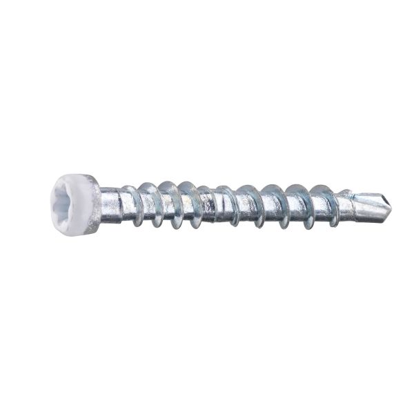 Grabber LTX28VITC Listskrue med bits 3,3 x 28 mm 100-pakning Hvit