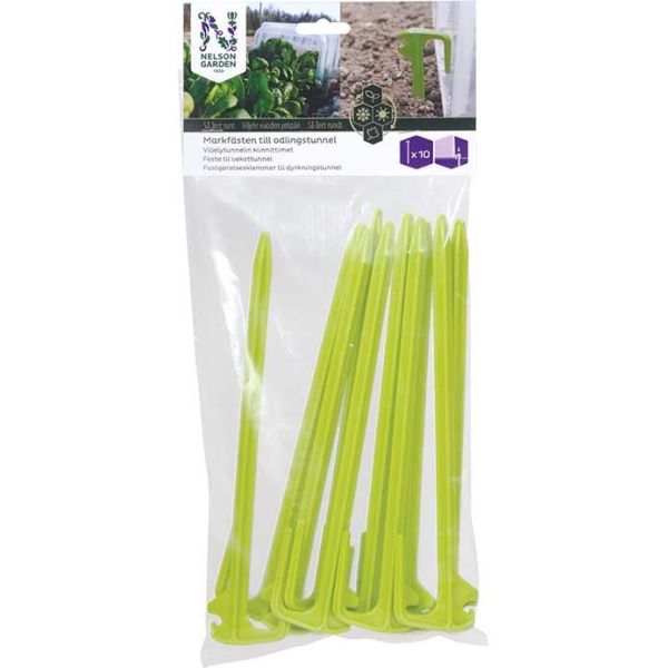 Nelson Garden 5712 Bakkefeste 10-pakning, til plastdrivhus