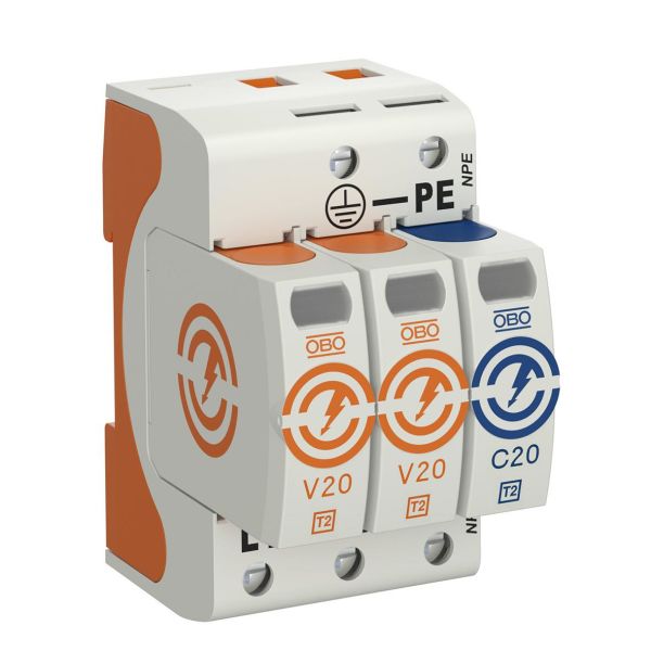 Obo Bettermann 5095252 Overspenningsvern type 2, 230 V, IP20 V20-2+NPE-280