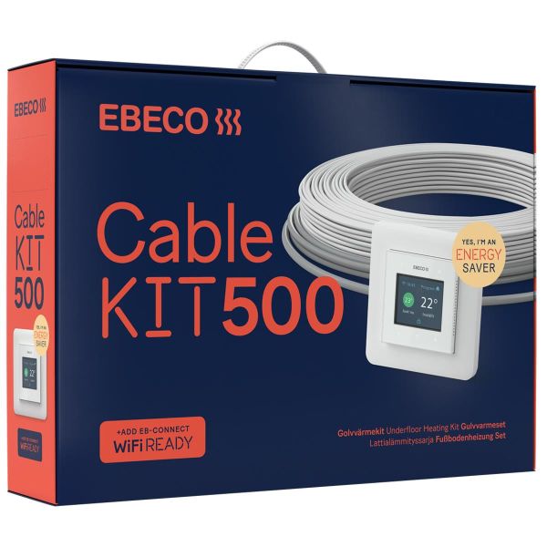 Ebeco Cable Kit 500 Gulvvarmesett 107 m, 1180W