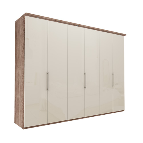 Garderobe Atlanta - Mørk rustikk eik 300 cm, 216 cm, Med gesims