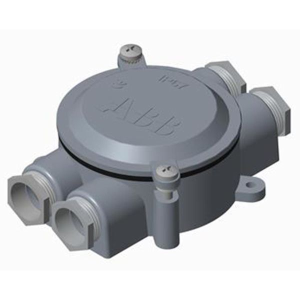 ABB 2CMA136544R1000 Lettmetallboks aluminium, gjenge 22,5 2 høyre, 2 venstre, 90 nm
