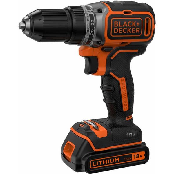 Black & Decker BL186KB-QW Borskrutrekker med 1,5 Ah-batterier, lader og kitbox