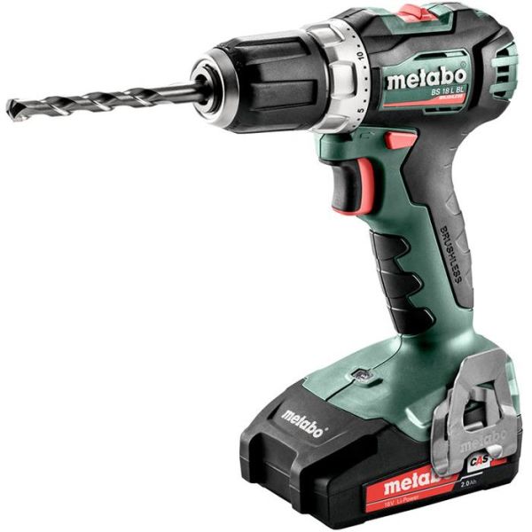 Metabo BS 18 L BL Borskrutrekker med 2,0Ah-batterier og lader