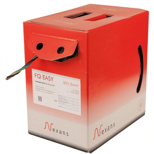 Nexans FQ Easy Installasjonskabel H07Z1-R, 450/750 V, tvinnet 3G 1,5 mm²