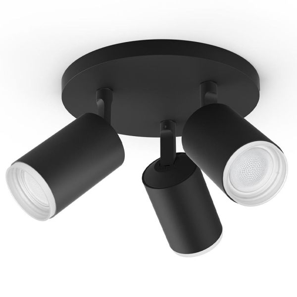 Philips Hue Fugato Spotlight svart, 3 x 5,7 W LED