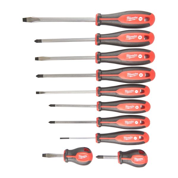 Milwaukee Tri-Lobe Skrutrekkersett med rundt skaft PZ1/PZ2/PH1/PH2/SL3/SL5.5/SL6.5/SL6.5/SL8
