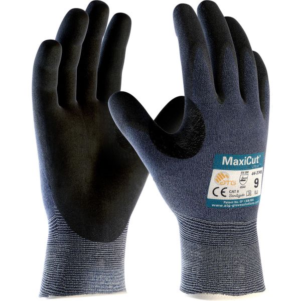 ATG MaxiCut ULTRA 44-3745 Hanske Skjærebeskyttelse, forsterket tommelgrep Str. 6