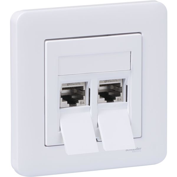 Schneider Electric WDE002437 Modulæruttak med heldekningsplate Rett