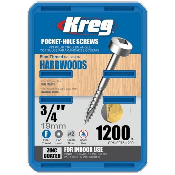 Kreg SPS-F075-1200 Skrue 19 mm 1200-pakning