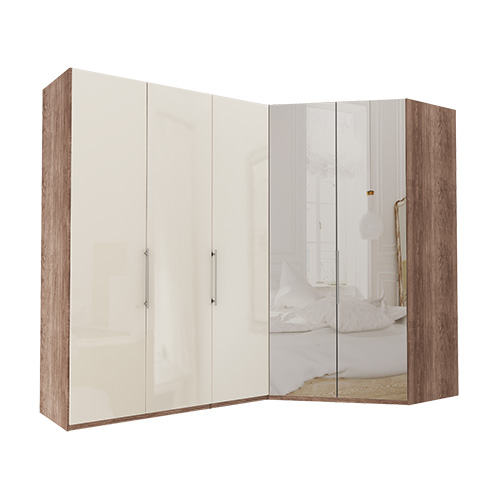 Garderobe Atlanta - Mørk rustikk eik 150 cm, 236 cm, Walk-in