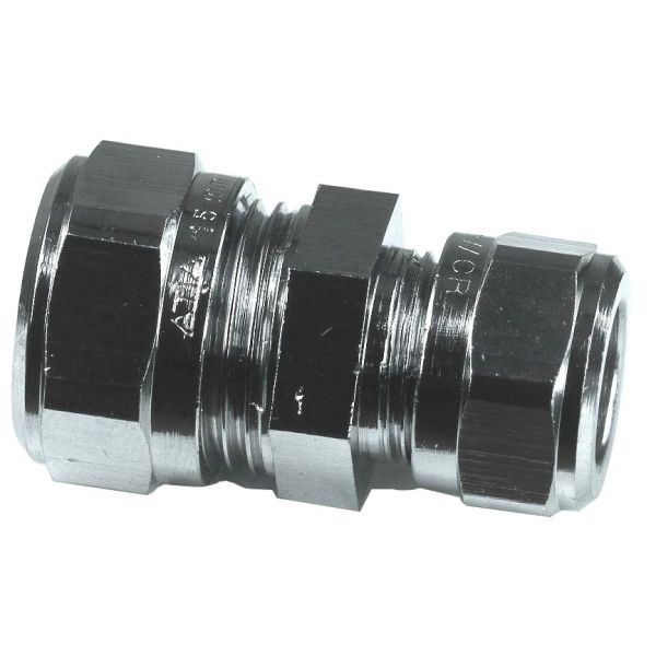 Gelia 3006111142 Klemringkobling rett, kobber-kobber, redusert, krom 12 x 8 mm
