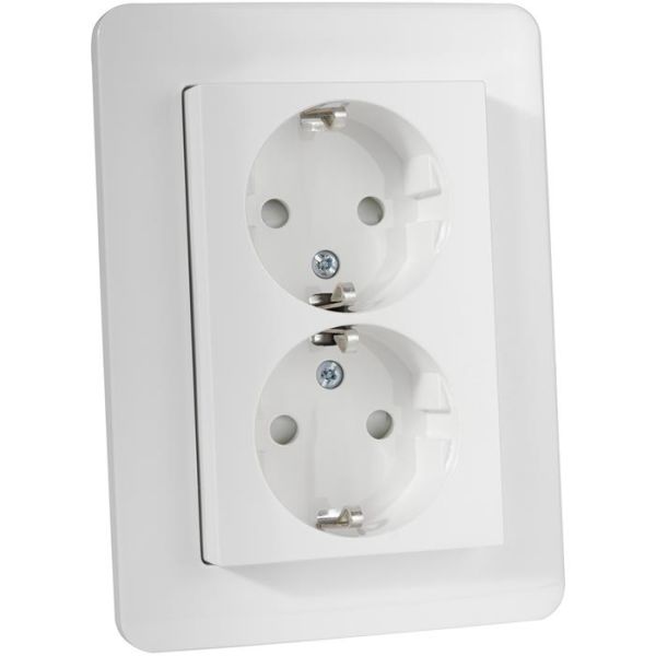 Schneider Electric Exxact Vekkuttak innfelt, jordet, 2-veis, avtakbar ramme