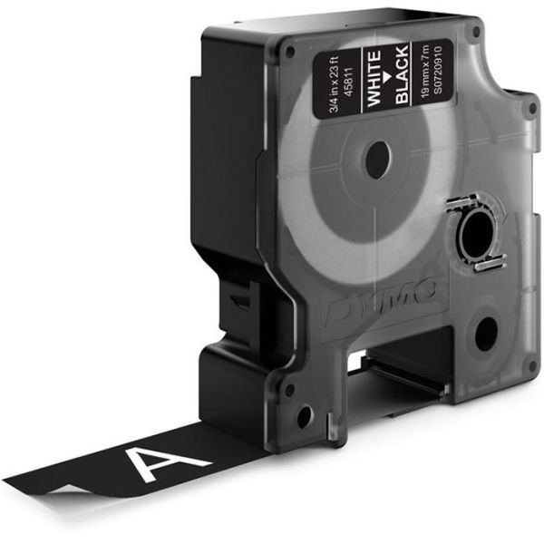 DYMO Standard D1 Teip 19mm Hvitt på svart