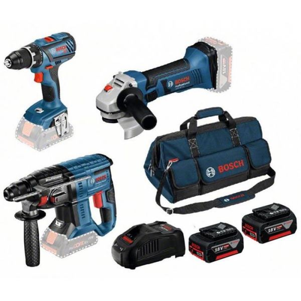 Bosch 18V 3 TOOL KIT Verktøypakke 3 stk. verktøy, med batteri og lader