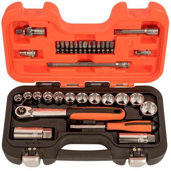 Bahco SL34 Pipenøkkelsett 34 deler, 1/4", 3/8"