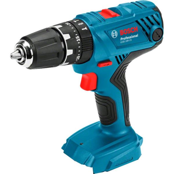 Bosch GSB 18V-21 Slagbor/skrutrekker med L-BOXX, uten batteri og lader