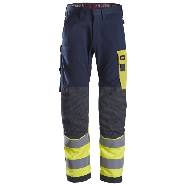 Snickers 6376 ProtecWork Arbeidsbukse marineblå/varsel, gul C44
