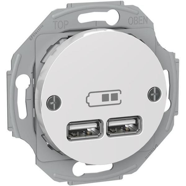 Schneider Electric Renova WDE011760 Ladestasjon 2 USB, hvit